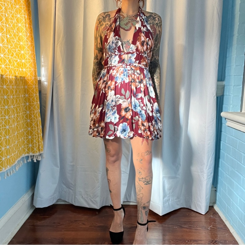 dainty hooligan braided mini halter dress size small